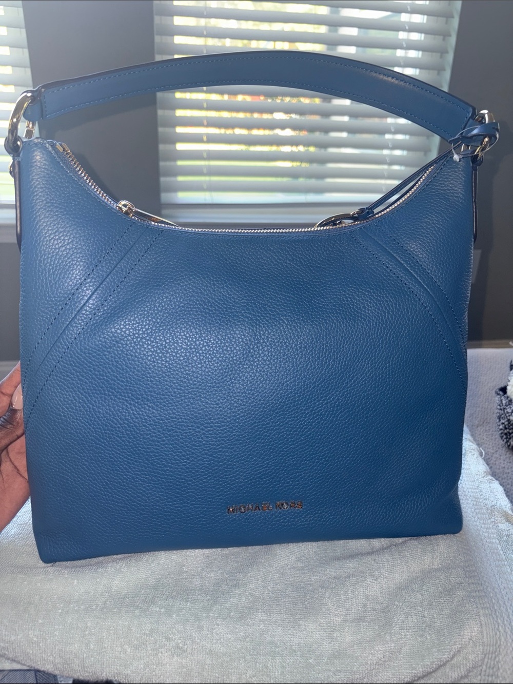 MICHAEL Michael Kors Pebbled Leather Crossbody Bag in Blue